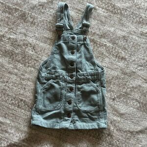 Oshkosh bgosh size 4 green/gray corduroy overalls dress